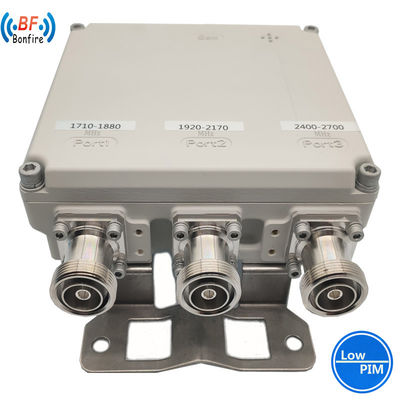 4.3-10 F DIN-F Interface RF Triplexer Triple Band Combiner 380-2700 MHz Gris/rouge/noir