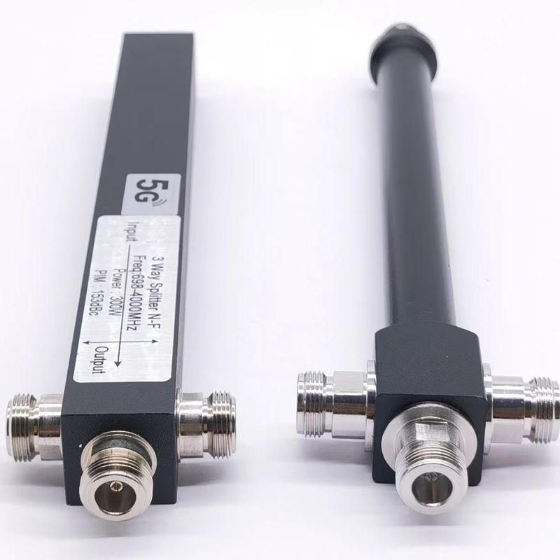 698-4200MHz N-F 3 Way Low Pim Cavity High Power Splitter en couleur grise personnalisée